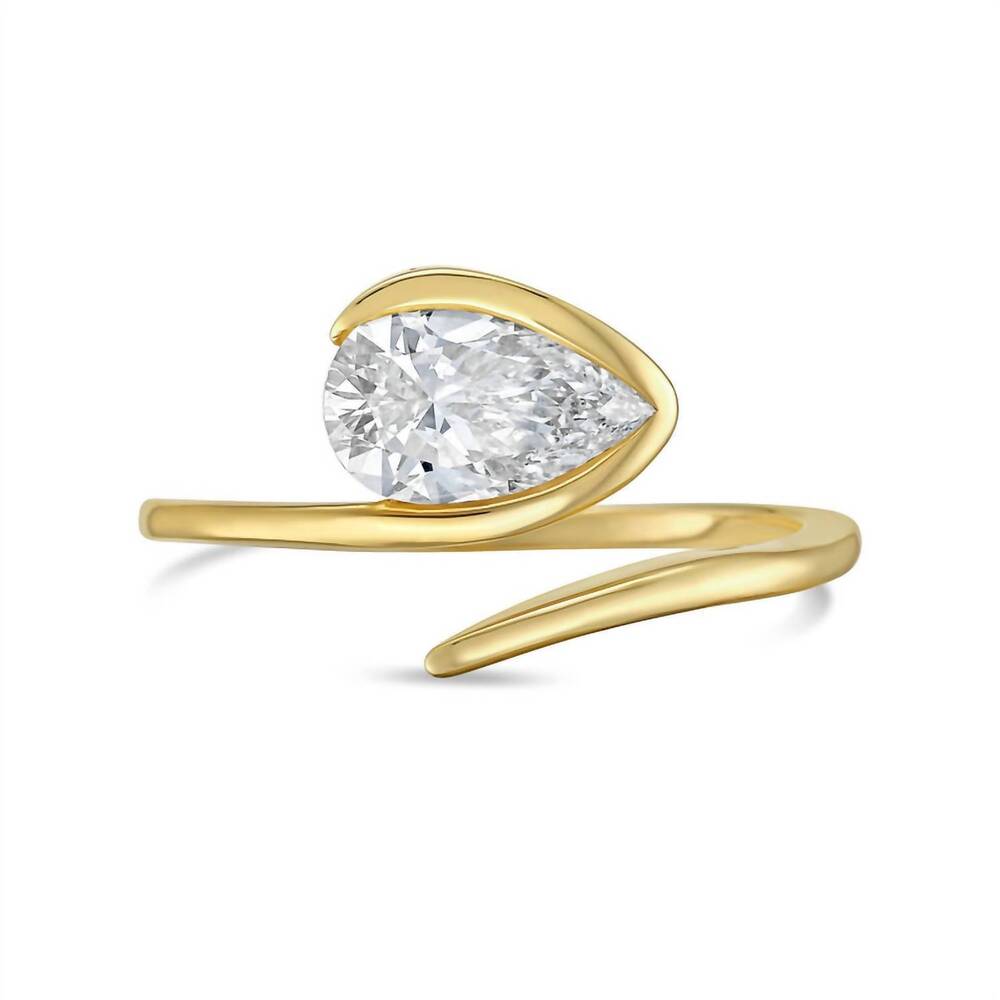 NEW DIANA M JEWELS women's pear lab-grown diamond fashion ring (5.00 ct) - state